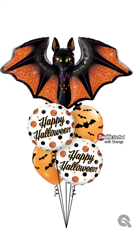 Glitzy Bat Halloween Double Layer Bouquet