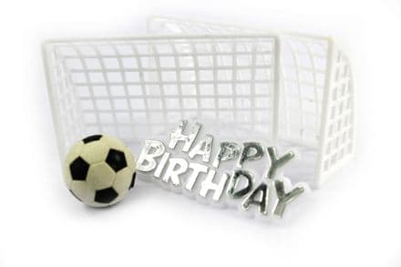 Goal and Football Topper with Happy Birthday Motto