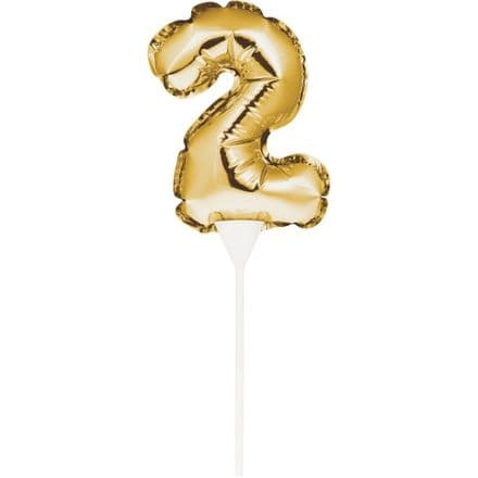 Gold 2 Foil Balloon Cake Toppers