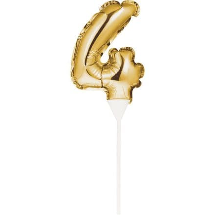 Gold 4 Foil Balloon Cake Toppers