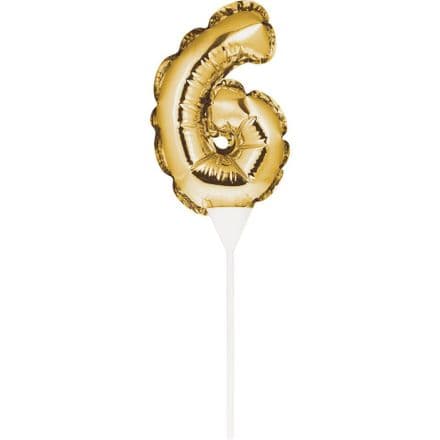 Gold 6 Foil Balloon Cake Toppers