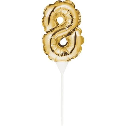 Gold 8 Foil Balloon Cake Toppers