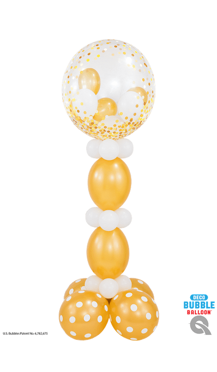 Gold Dots Gumball Party Column On Balloon Base