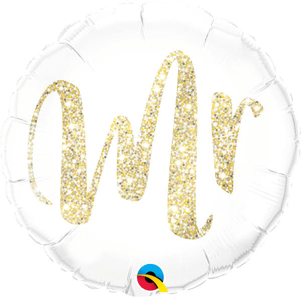 Gold Glitter 'Mr' Foil Helium Balloon