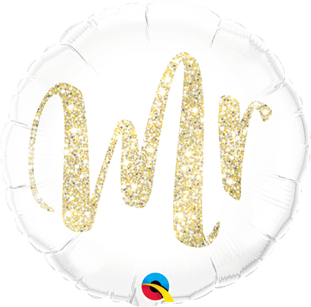 Gold Glitter 'Mr' Foil Helium Balloon