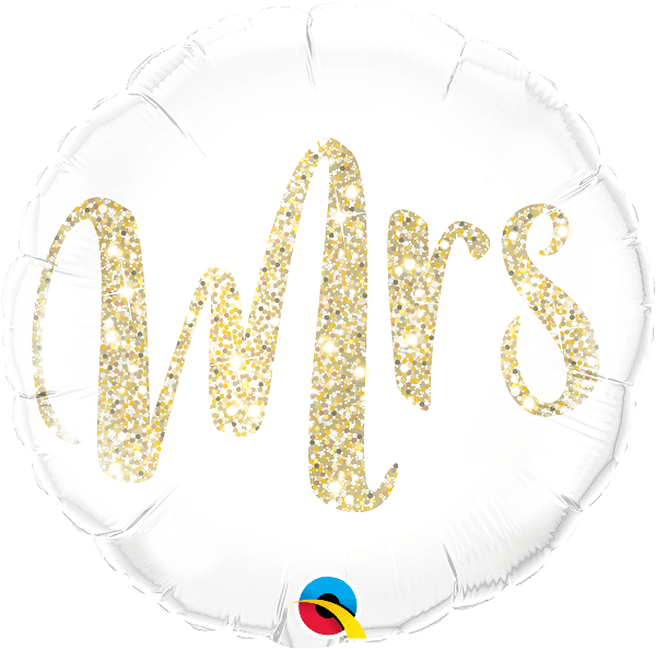 Gold Glitter 'Mrs' Foil Helium Balloon