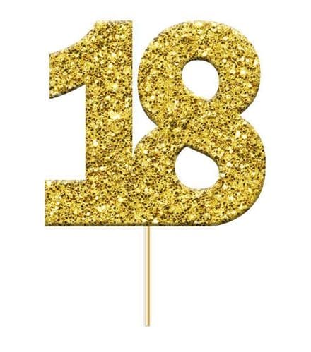Gold Glitter Number 18 Picks