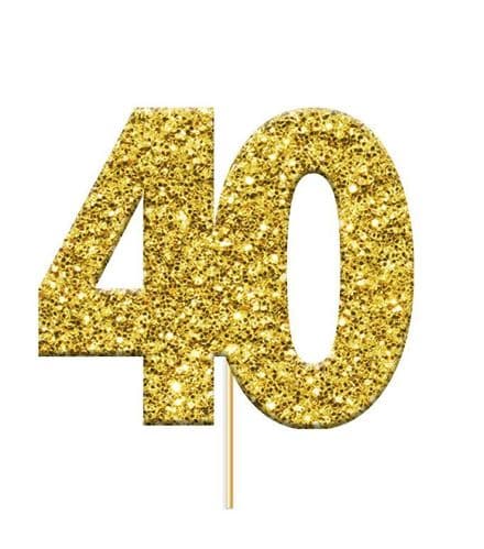 Gold Glitter Number 40 Picks