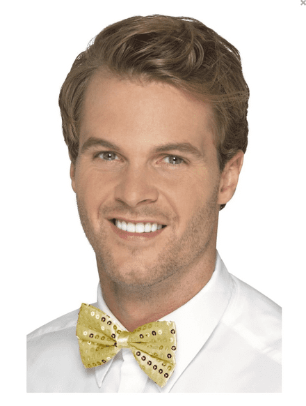 Gold Sequin Bow Tie