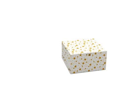 Gold Stars Design 10" Xmas Cake Box
