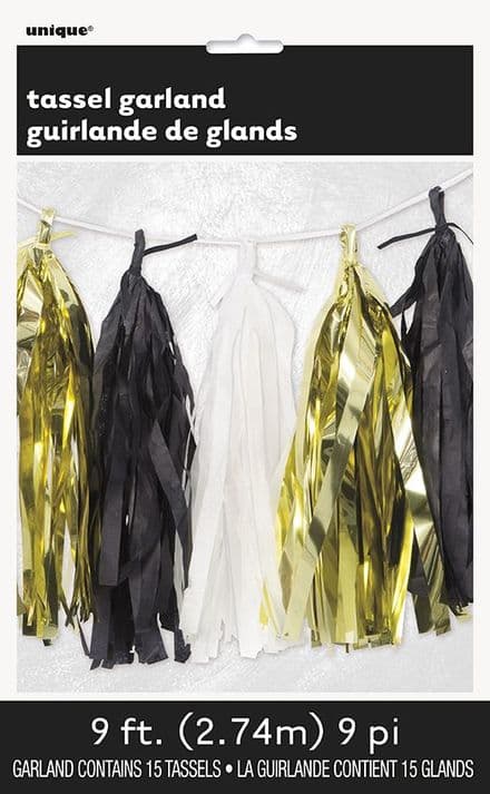 Gold/White/Black Tassel Garland Decoration