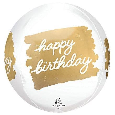 Golden Age Happy Birthday Orbz Balloon