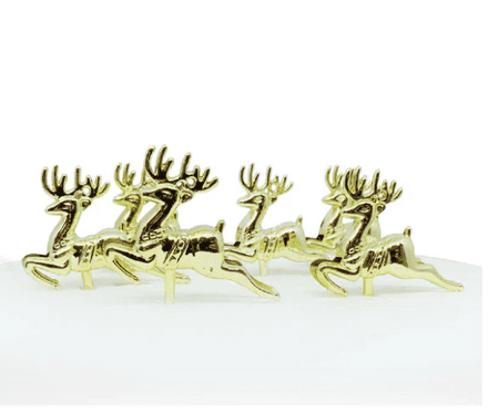 Golden Reindeer Cake Toppers