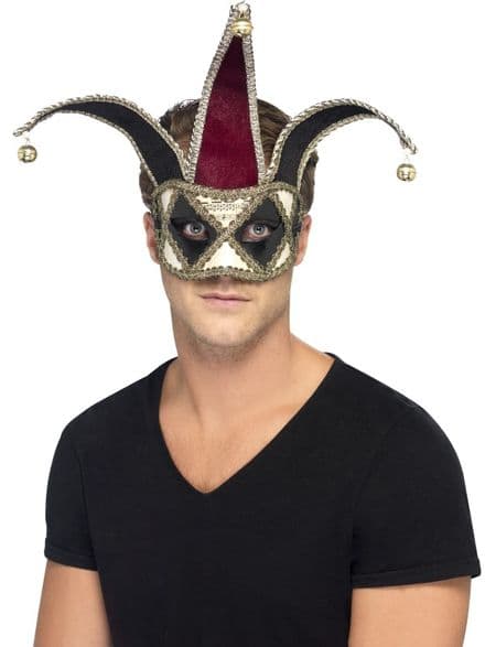 Gothic Venetian Harlequin Jester Eye Mask
