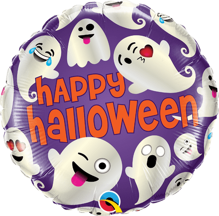 Halloween Emoticon Ghosts Foil Helium Balloon