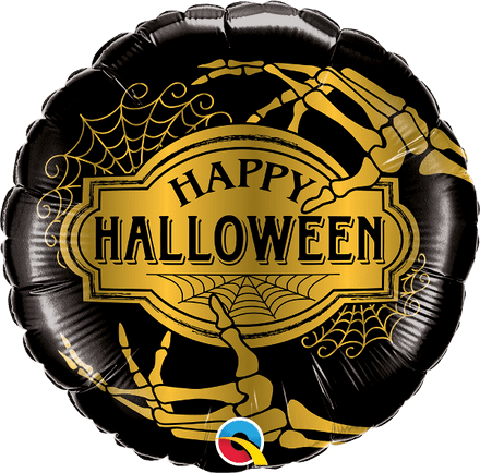 Halloween Golden Skeleton Foil Helium Balloon