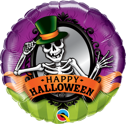 Halloween Skeleton Mirror Foil Helium Balloon