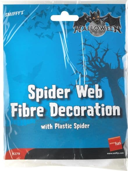 Halloween Spider Web Fibre Decoration with Spider