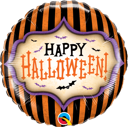 Halloween Stripes Foil Helium Balloon
