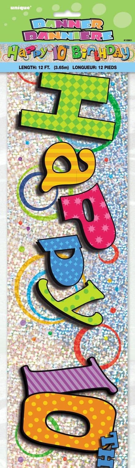 Happy 10th Birthday Foil Banner