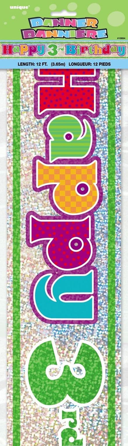 Happy 3rd Birthday Foil Banner