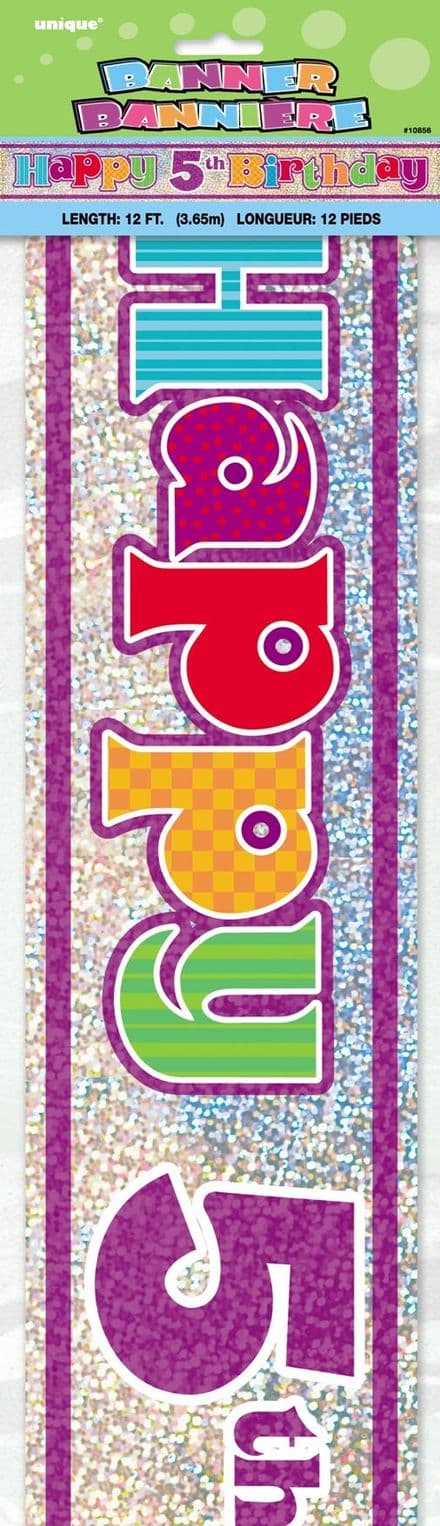 Happy 5th Birthday Foil Banner