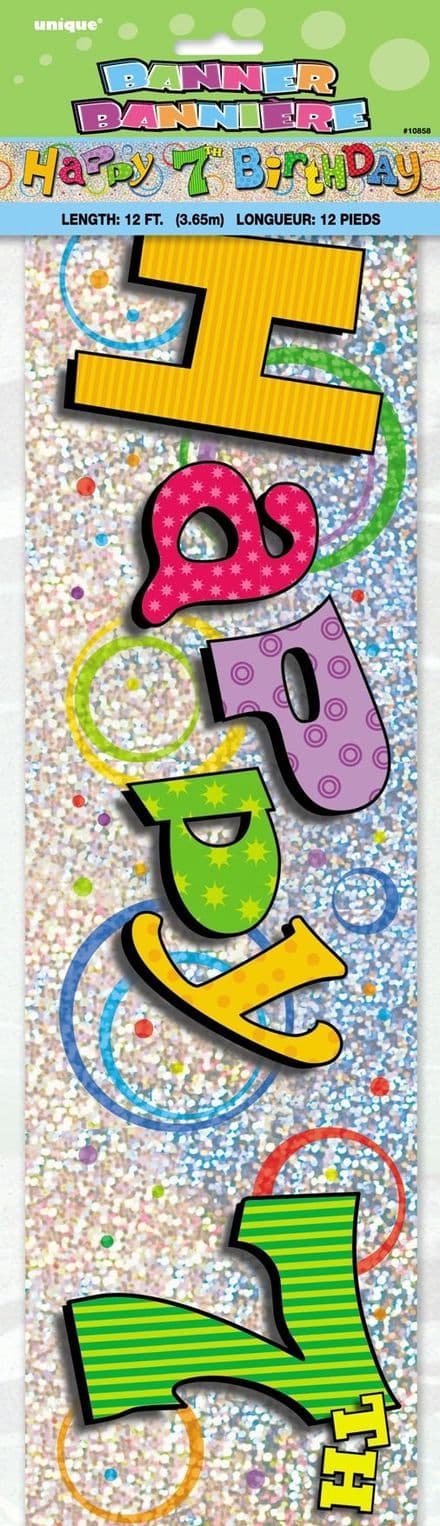 Happy 7th Birthday Foil Banner