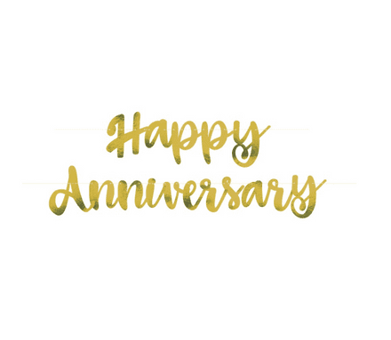 Happy Anniversary Script Letter Banner