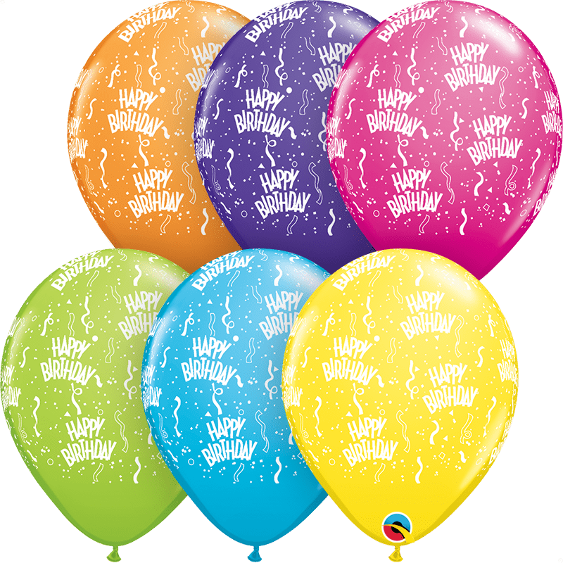 Happy Birthday Around Latex Balloons