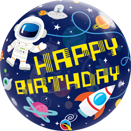 Happy Birthday Astronaut Bubble Balloon