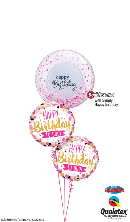 Happy Birthday Balloon In Bubble Bouquet