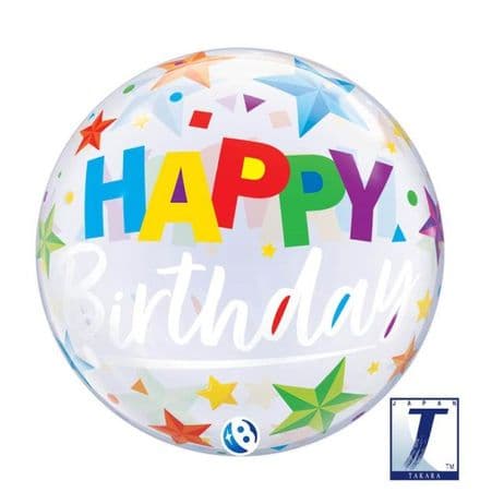 Happy Birthday Brilliant Stars Bubble Balloon