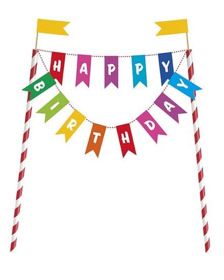 Happy Birthday Bunting Cake Toppers