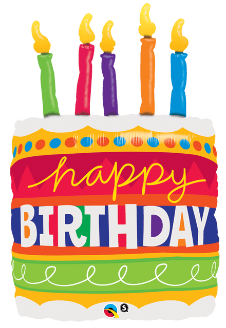 Happy Birthday Cake & Candles Super Shape Foil Balloon