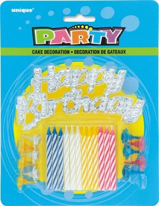 Happy Birthday' Cake Topper and Birthday Cake Candles