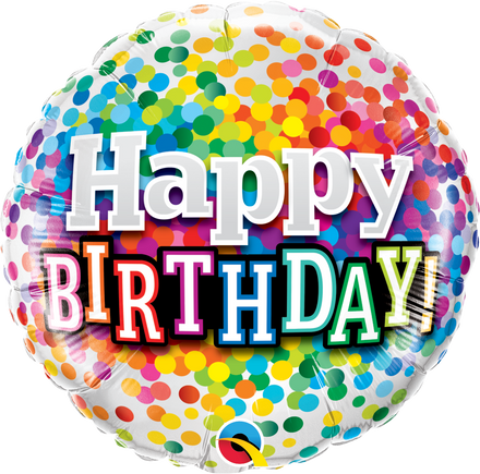 Happy Birthday Confetti Design Foil Balloon