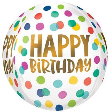 Happy Birthday Confetti Dots Orbz Balloon
