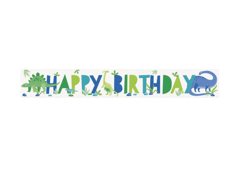 Happy Birthday 'Dinosaur' Foil Banner