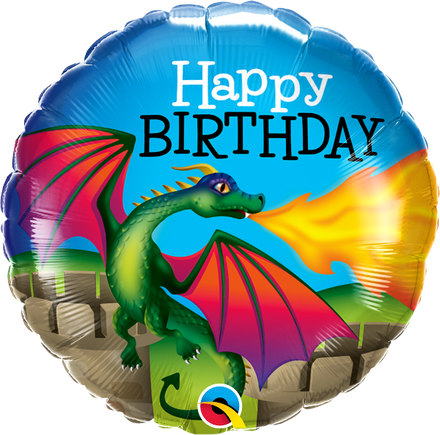 Happy Birthday Dragon Foil Helium Balloon