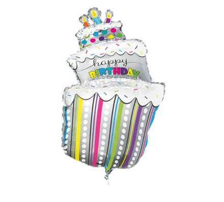 Happy Birthday Layer Cake Super Shape Foil Balloon
