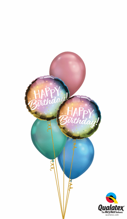 Happy Birthday Ombre Dots Bouquet