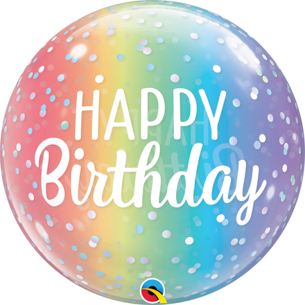 Happy Birthday Ombre Dots Bubble Balloon