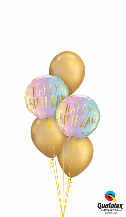 Happy Birthday Ombre Gold Stars Bouquet