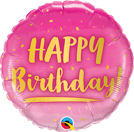 Happy Birthday Pink Foil Helium Balloon