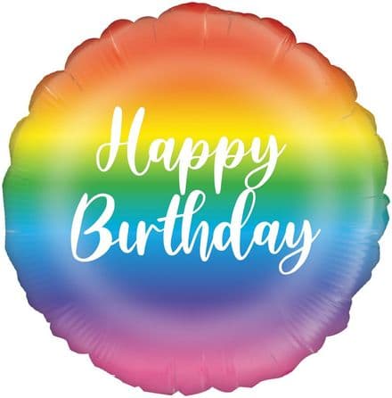 Happy Birthday Rainbow Birthday Foil Helium Balloon