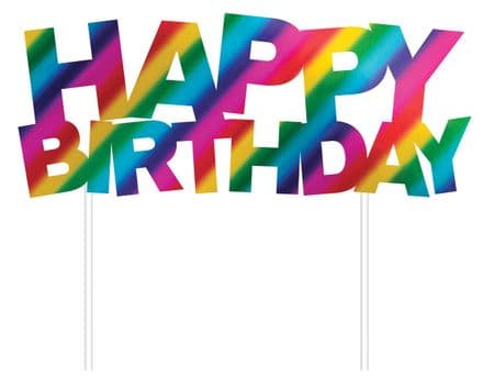 Happy Birthday Rainbow Cake Topper