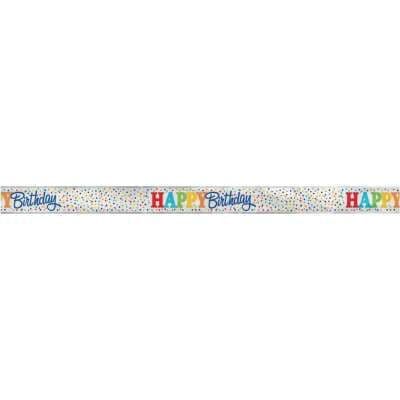 Happy Birthday Rainbow Polka Dot Foil Banner