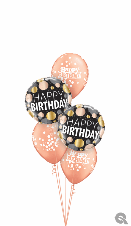 Happy Birthday Rose Gold Dots Classic Bouquet