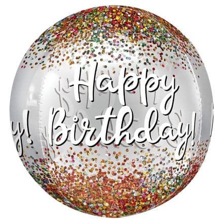 Happy Birthday Sequins Orbz Balloon
