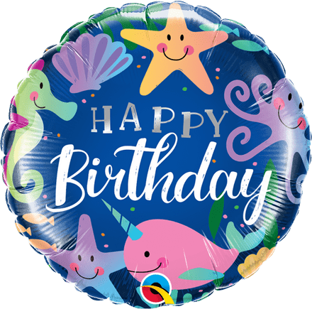 Happy Birthday Undersea Foil Helium Balloon